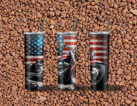 American Dream: Freedom on Two Wheels - 20oz Skinny Tumbler