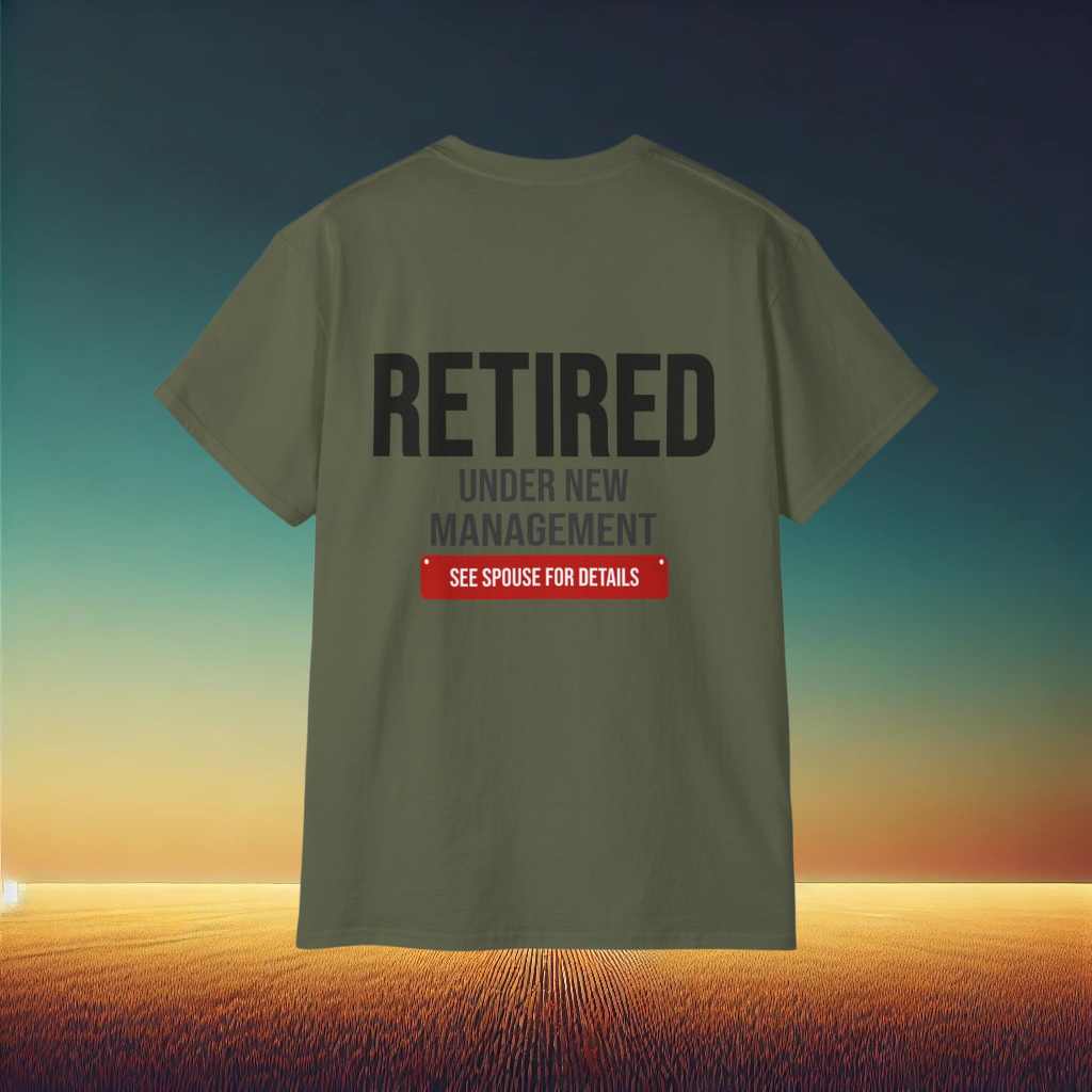 Retired – New Management Military Green T-shirt | JulianPrints