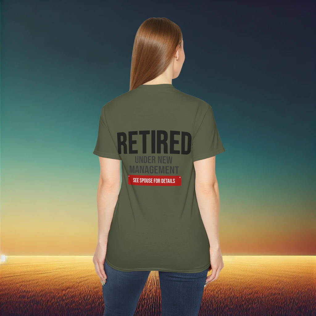 Retired – New Management Military Green T-shirt | JulianPrints