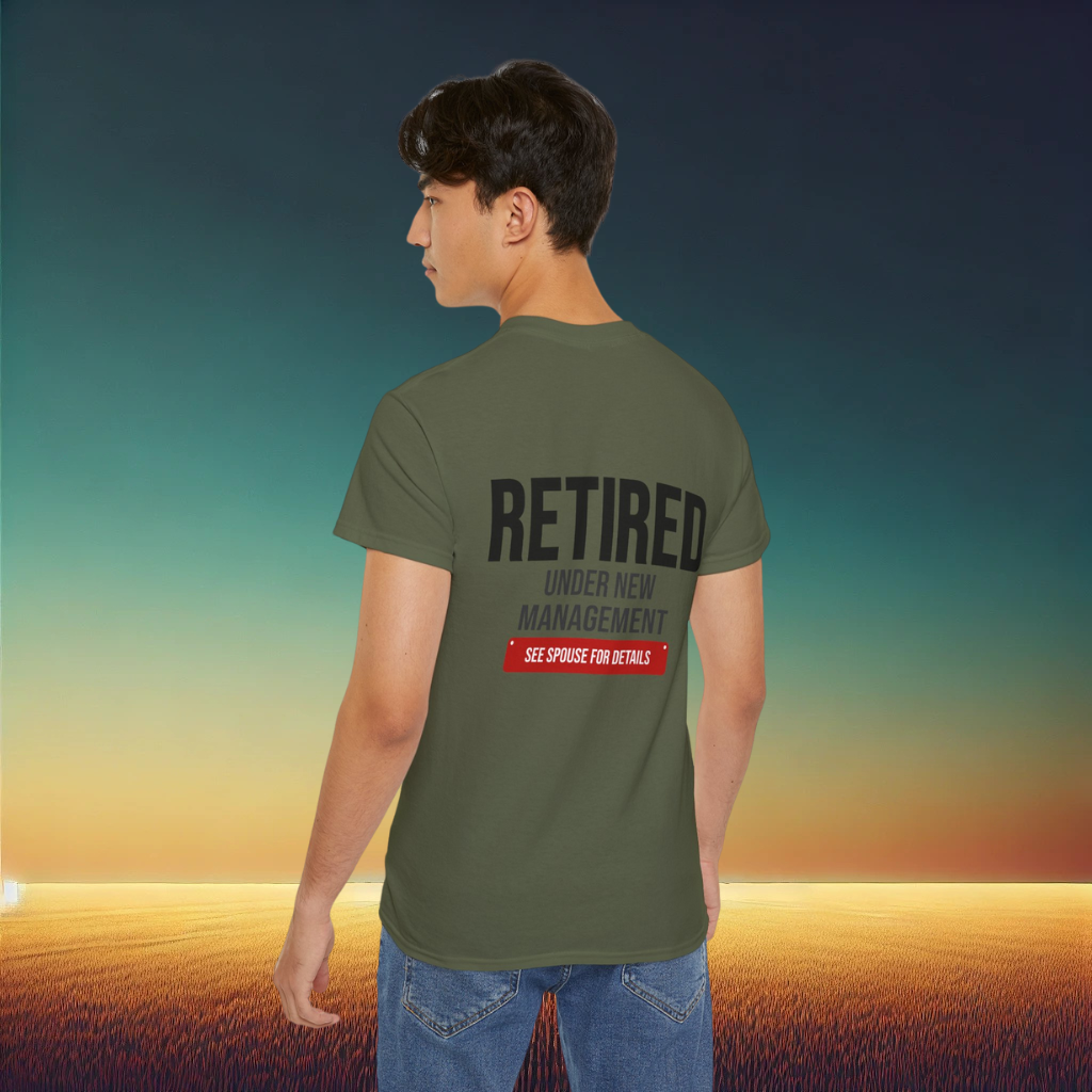 Retired – New Management Military Green T-shirt | JulianPrints